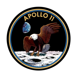 samolepka Apollo 11 kulatá 8,5cm