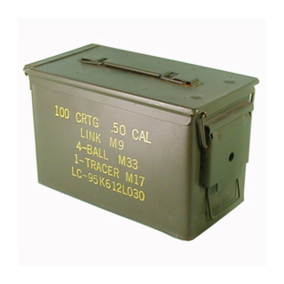 kovová muniční bedna US M2A1 CAL.50 olivová použitá