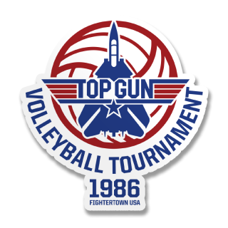samolepka Top Gun Volleyball Tournament 9 cm