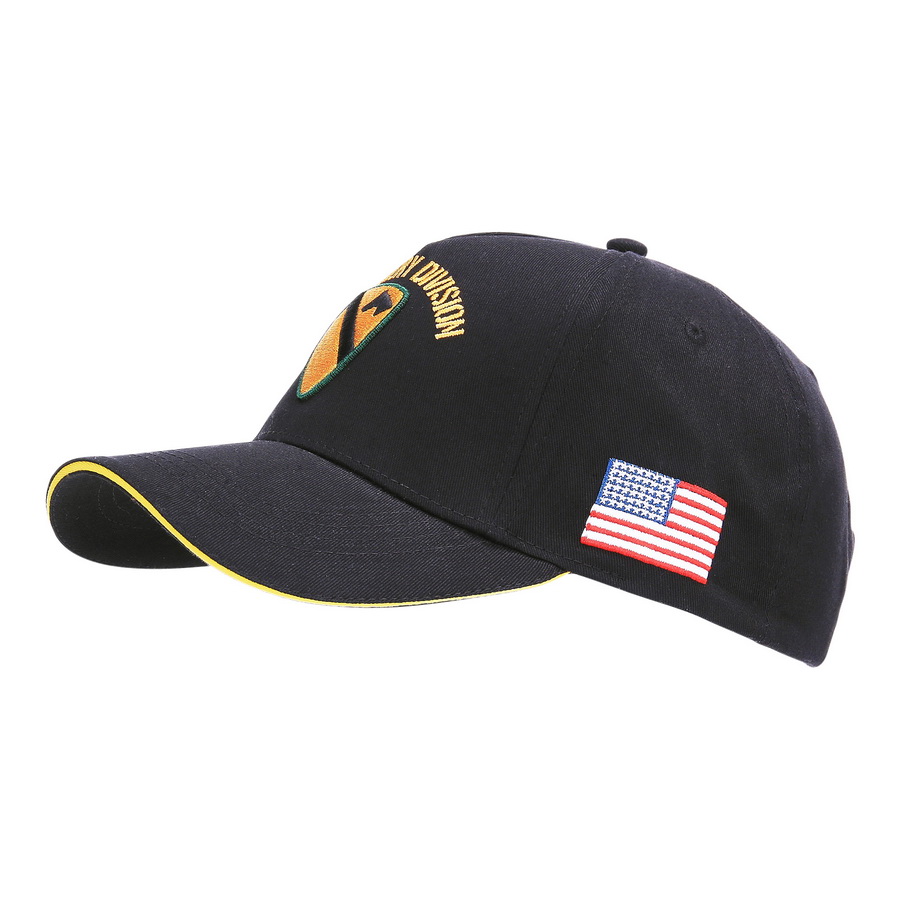 Kšiltovka Baseball US Cavalry WWII 3D černá
