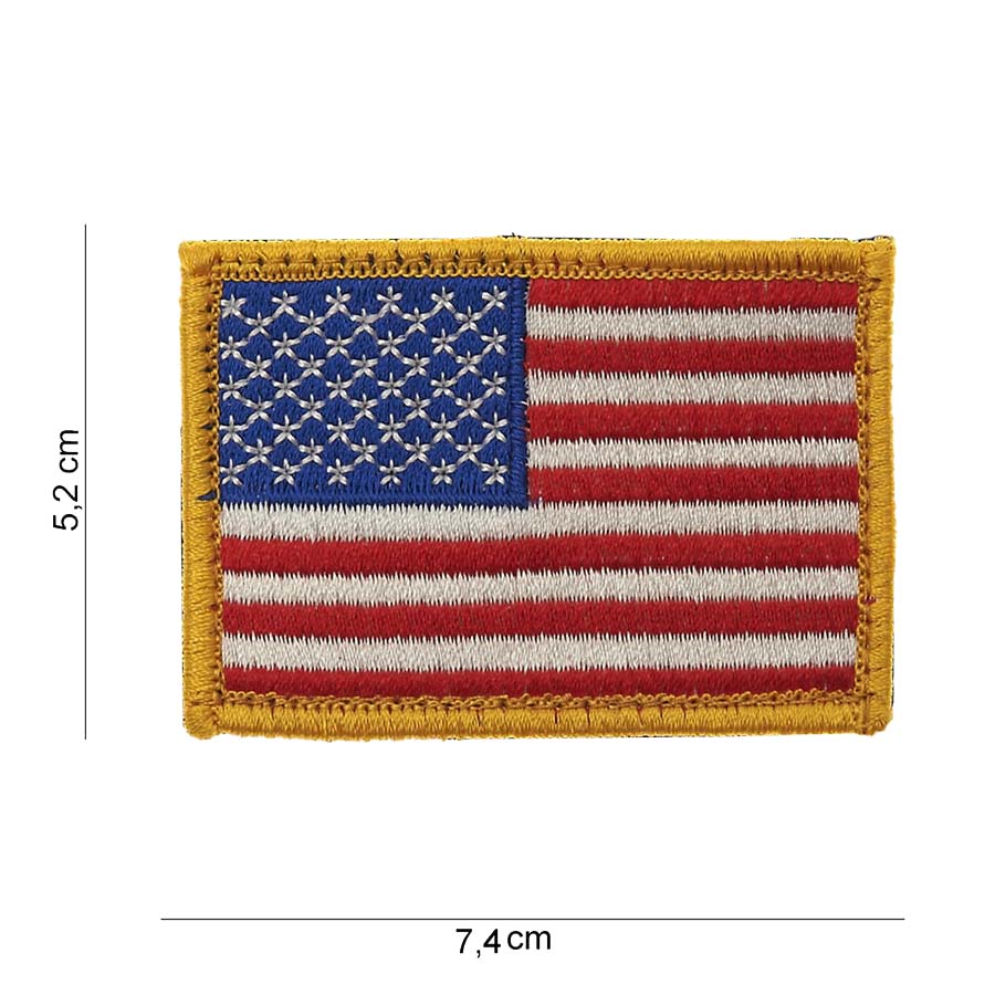 Nášivka USA FLAG žlutý okraj suchý zip