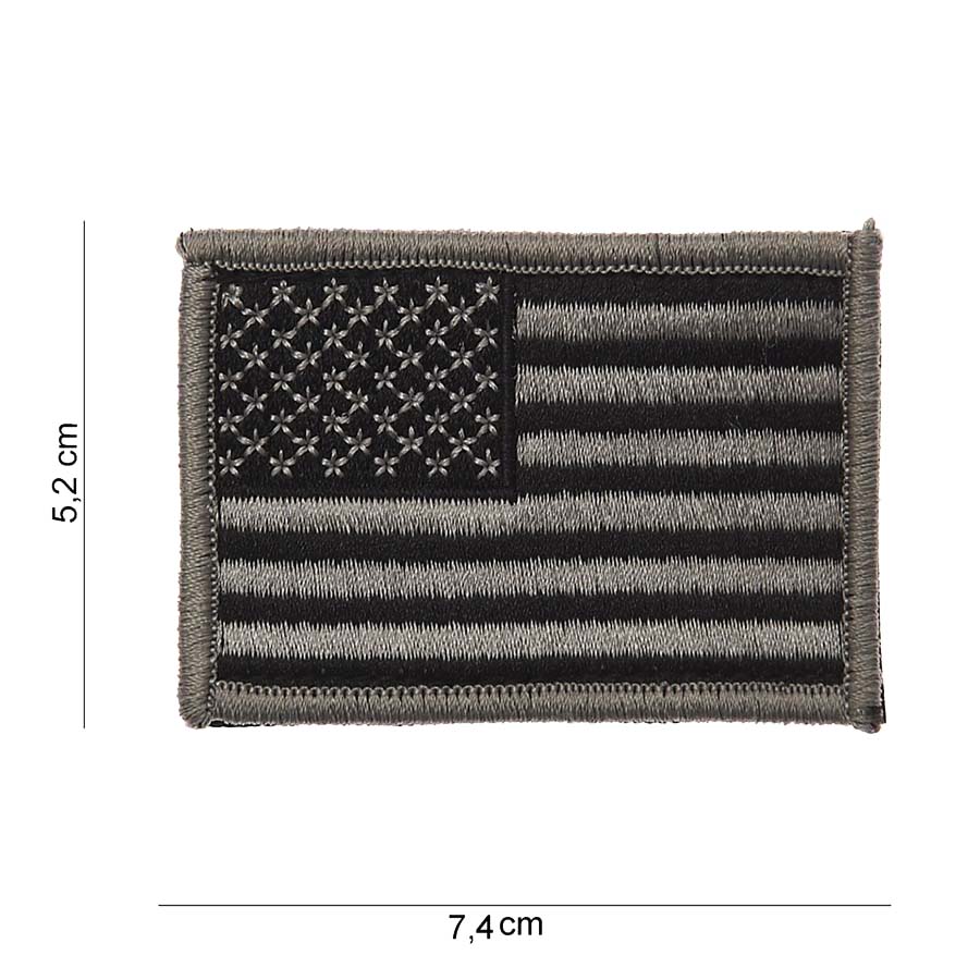Nášivka USA FLAG silver suchý zip