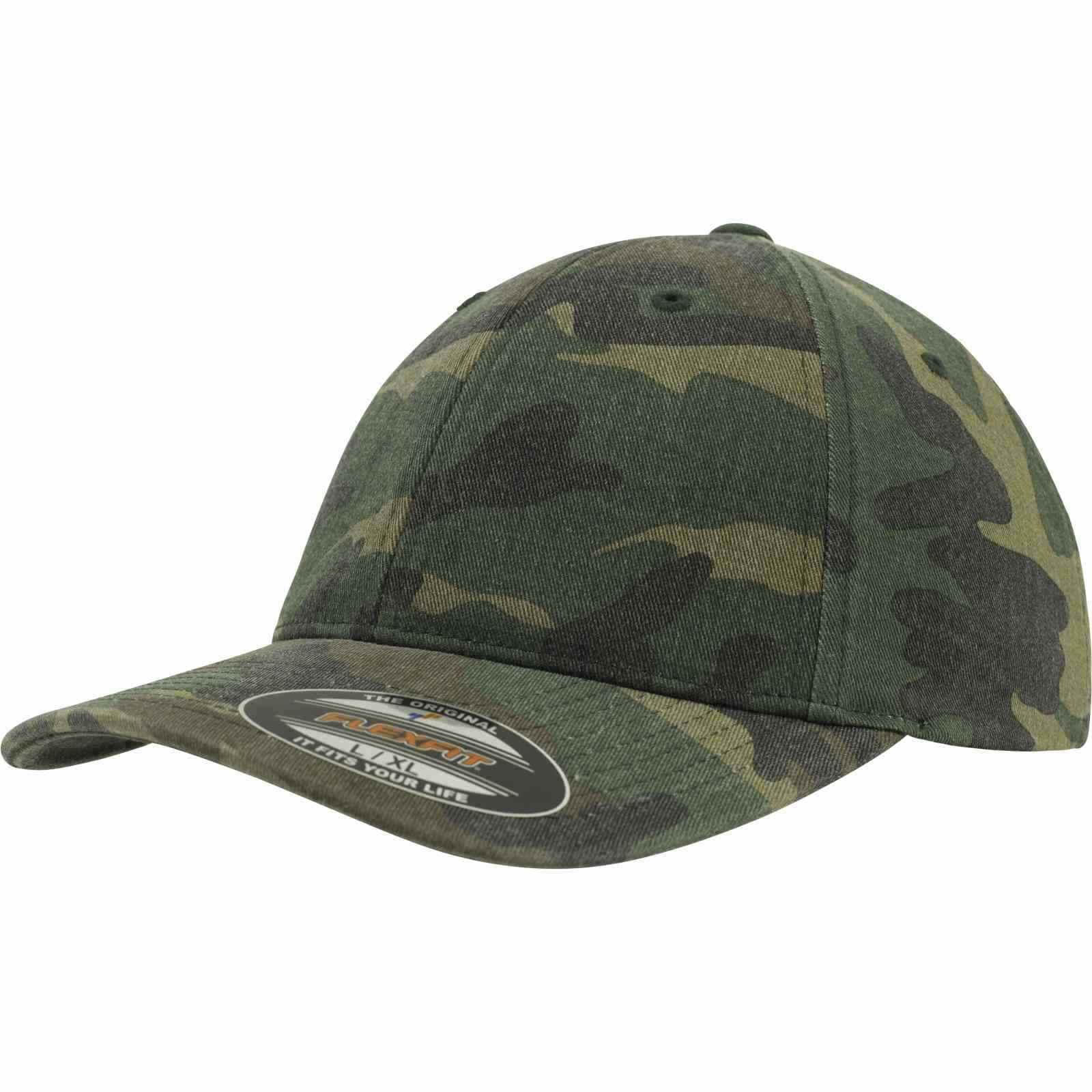 Kšiltovka Flexfit GARMENT WASHED Camo woodland