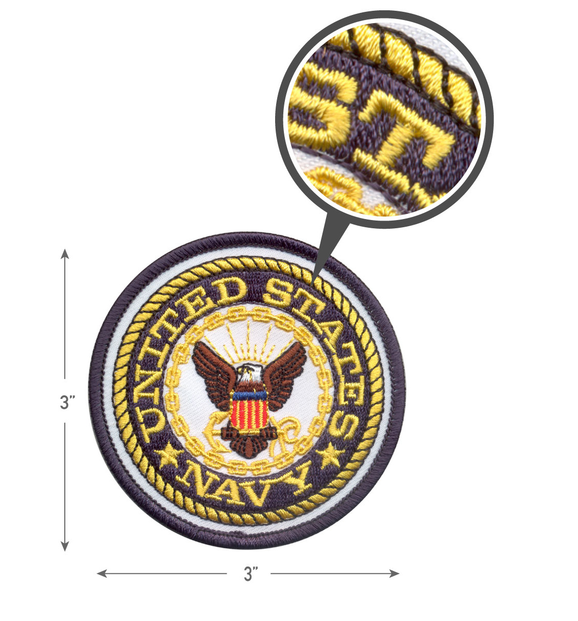 Nášivka US Navy kulatá 7,5cm