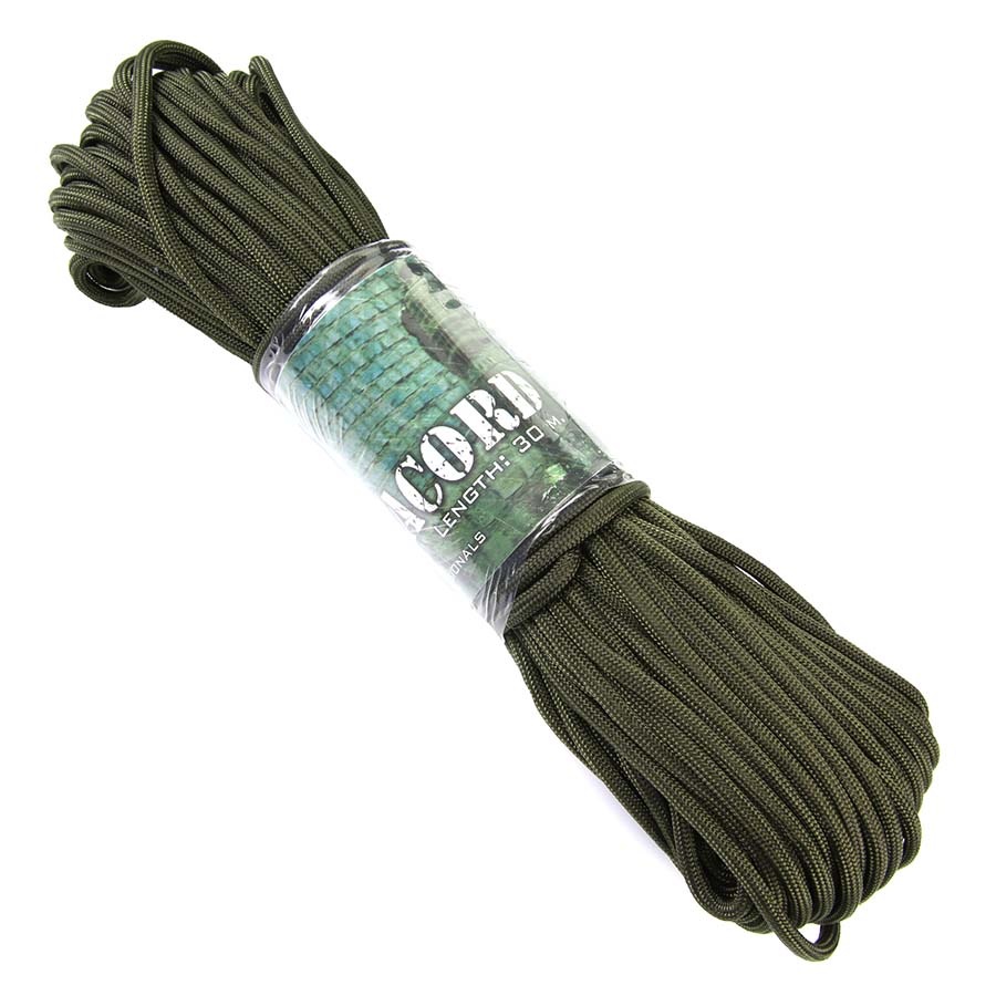 Šňůra PARACORD 7 vláken NYLON 3mm / 30m zelená