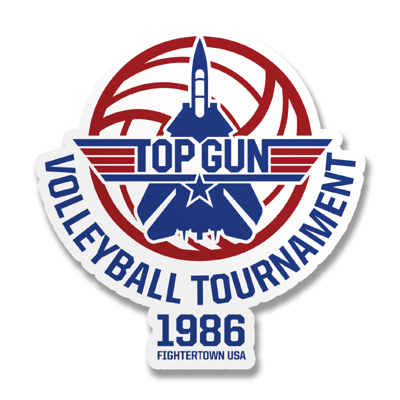 Samolepka Top Gun Volleyball Tournament 9 cm