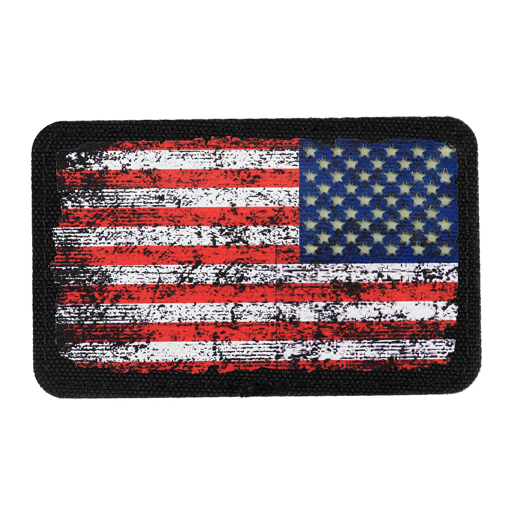 Nášivka vlajka USA reverse vintage 8x5cm black/GID