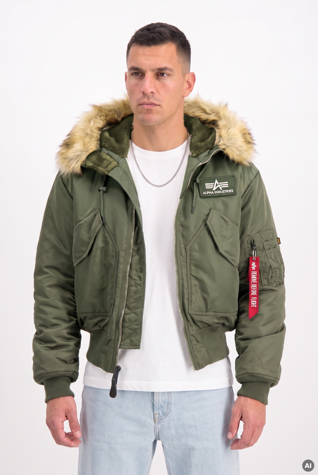 Bunda Alpha Industries 45/P Hooded sage green