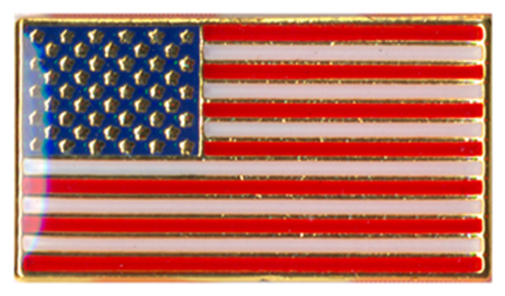 Odznak s vlajkou USA zlatý 20 x 11 mm
