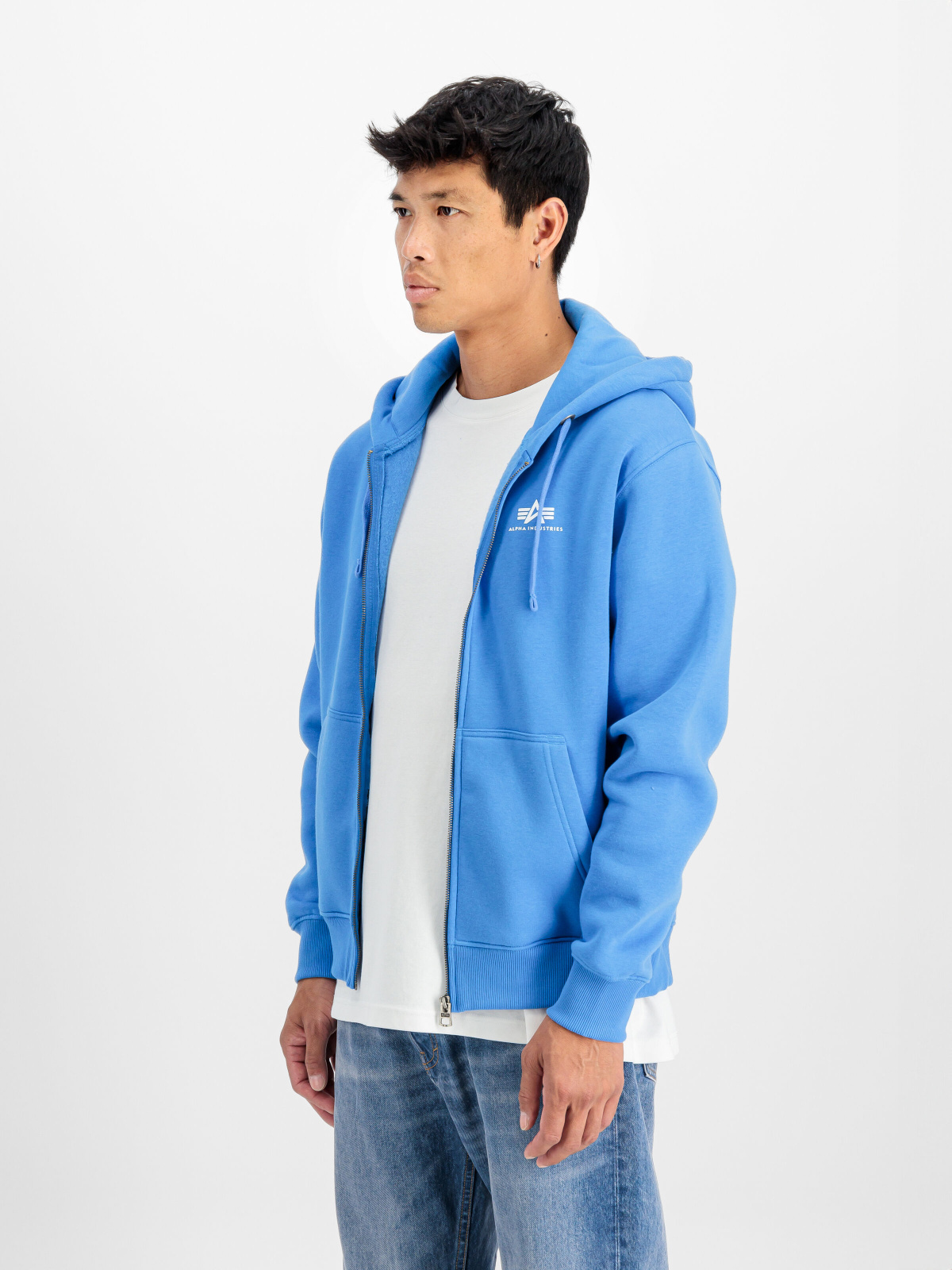 Mikina Basic Zip Hoody SL  mediteranian blue