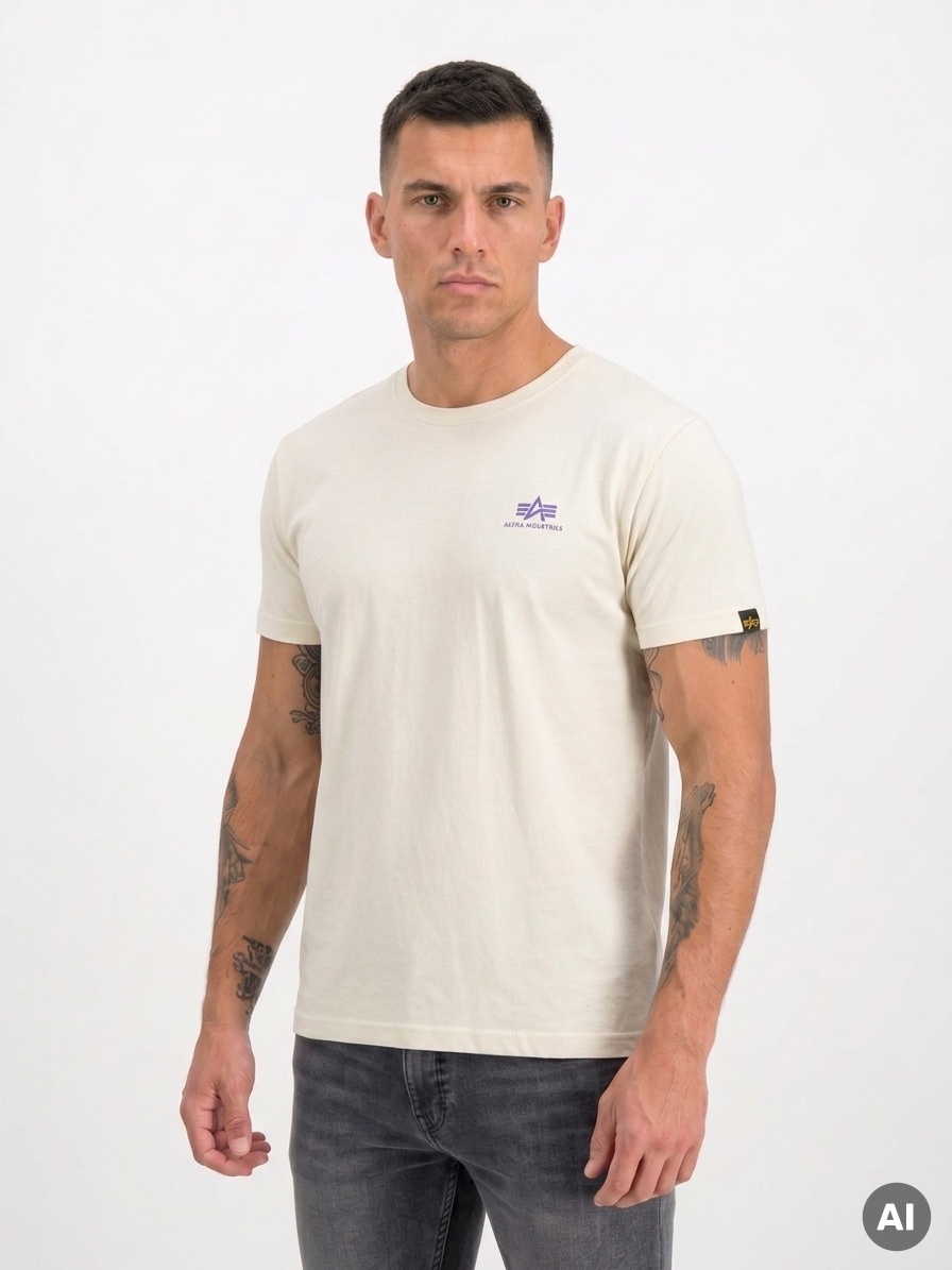 Tričko Basic Small Logo T-Shirt vintage white