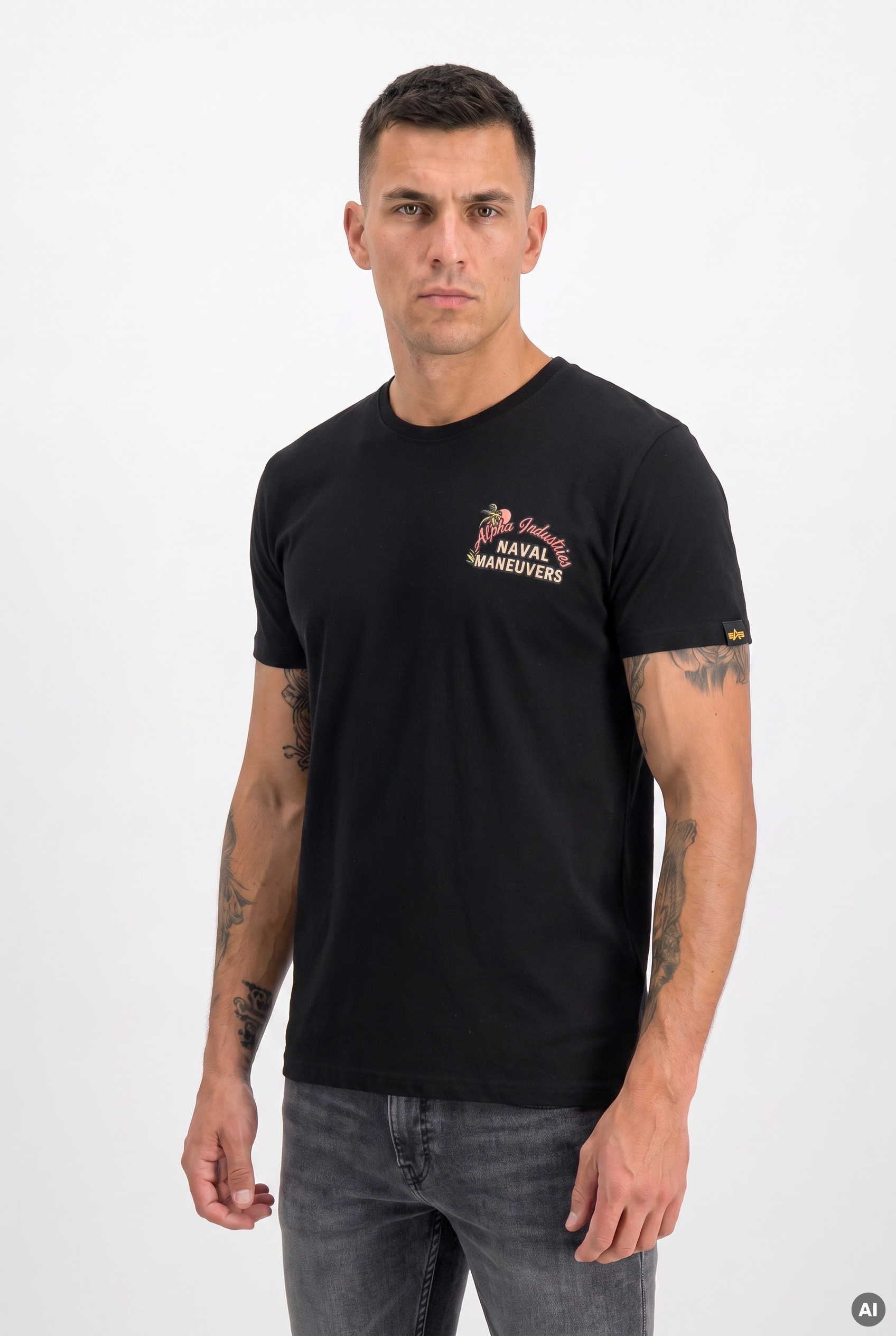 Tričko Naval T Back Print černé