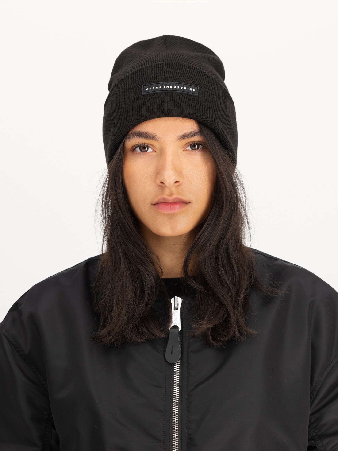 Čepice Rubber Logo Beanie black