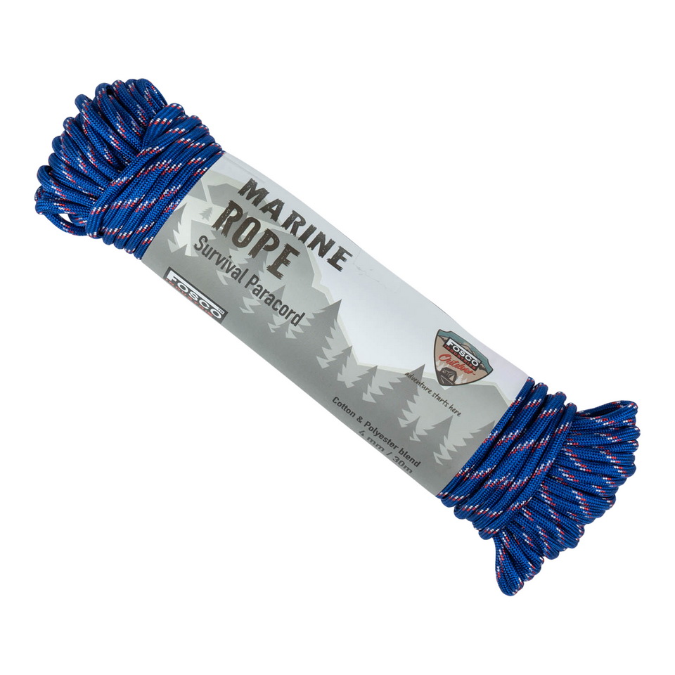 Survival námořní paracord MARINE ROPE modrý 30m 4mm