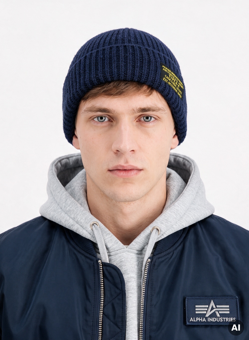 Zimní čepice Alpha Industries A-4 Watch Vintage Beanie námořní modrá