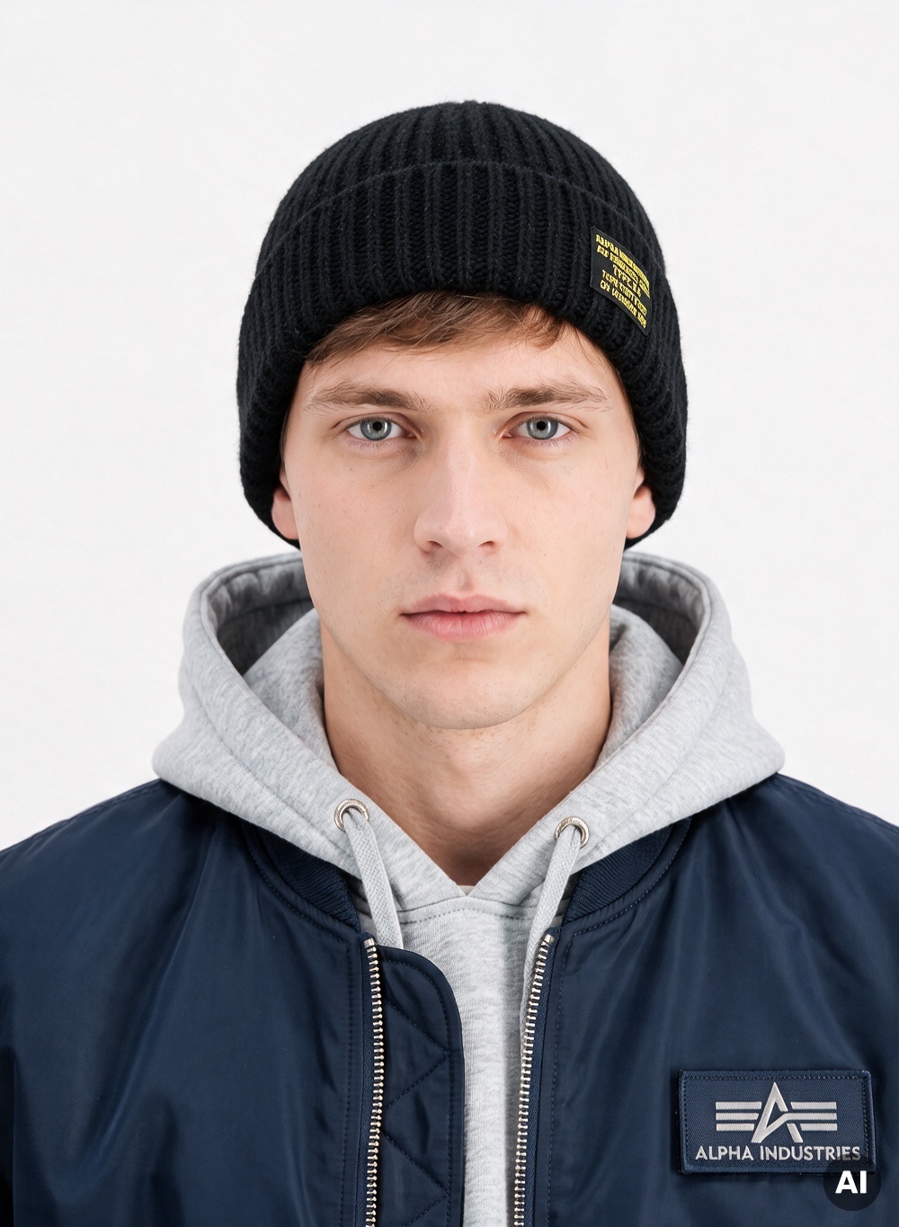 Zimní čepice Alpha Industries A-4 Watch Vintage Beanie černá