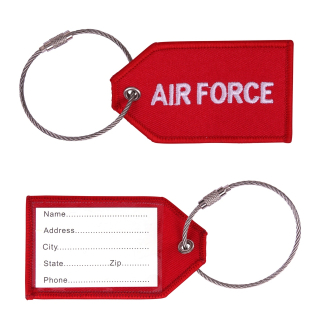 jmenovka na zavazadlo AIR FORCE 8 x 5 cm červená