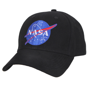 čepice baseball s kulatým logem NASA černá