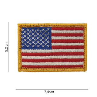 nášivka USA FLAG žlutý okraj suchý zip