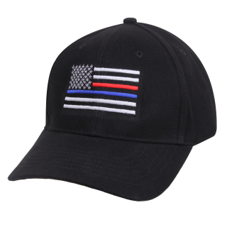 čepice s vlajkou USA s modrým a červeným pruhem černá