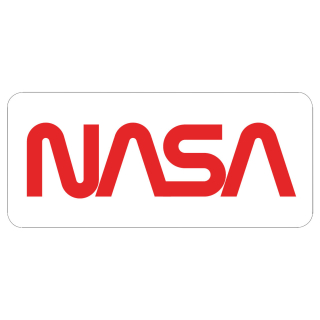 samolepka NASA worm logo červená/bílý podklad