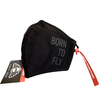 rouška Born to Fly 3vrstvá černá univerzální