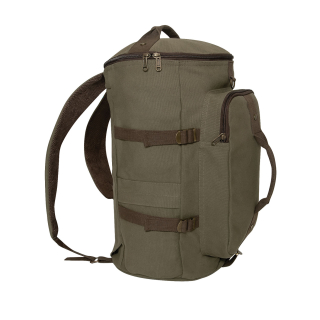 taška/batoh/vak CONVERTIBLE 19" plátěná zelená/hnědá