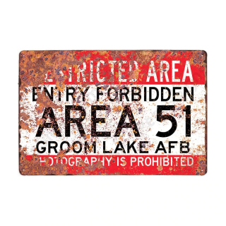 plechová cedule Area 51 - Groom Lake AFB