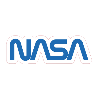 samolepka NASA WORM logo 9x3cm modrá