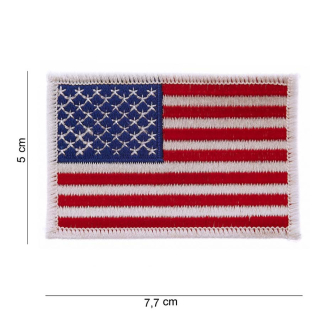 nášivka vlajka USA bílý okraj malá 7,7 x 5 cm